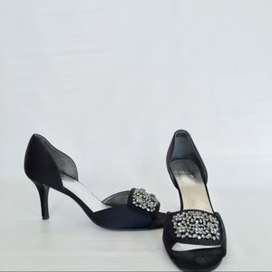 Stuart Weitzman Black crystal formal heels
